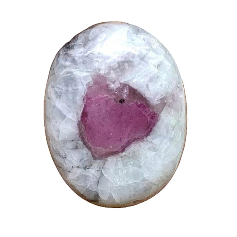 Quartz tourmaline rose cabochon naturel 21x16mm pour bague d'exception