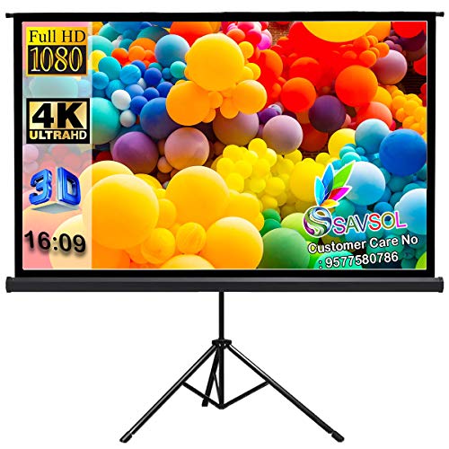 Image of SAVSOL Tripod Stand Projector Screen (80 Inch. (Width) x 45 Inch. (Height) - 92 inch Inch) Diagonal in 16:09 Ratio Aspect, Ultra HD, 4K Technology, Active 3D #16