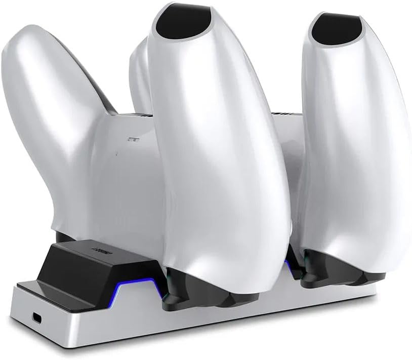 Miniatura 6 de SLAJOY Estación de carga para controlador PS5 con adaptador de CA de carga rápida 5V3A, soporte de carga de controlador dual para Playstation 5,