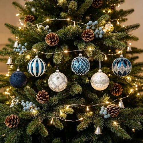 24 Pcs Ball Shaped Christmas Ornaments 2.36In Plastic Balls Shatterproof - image 1
