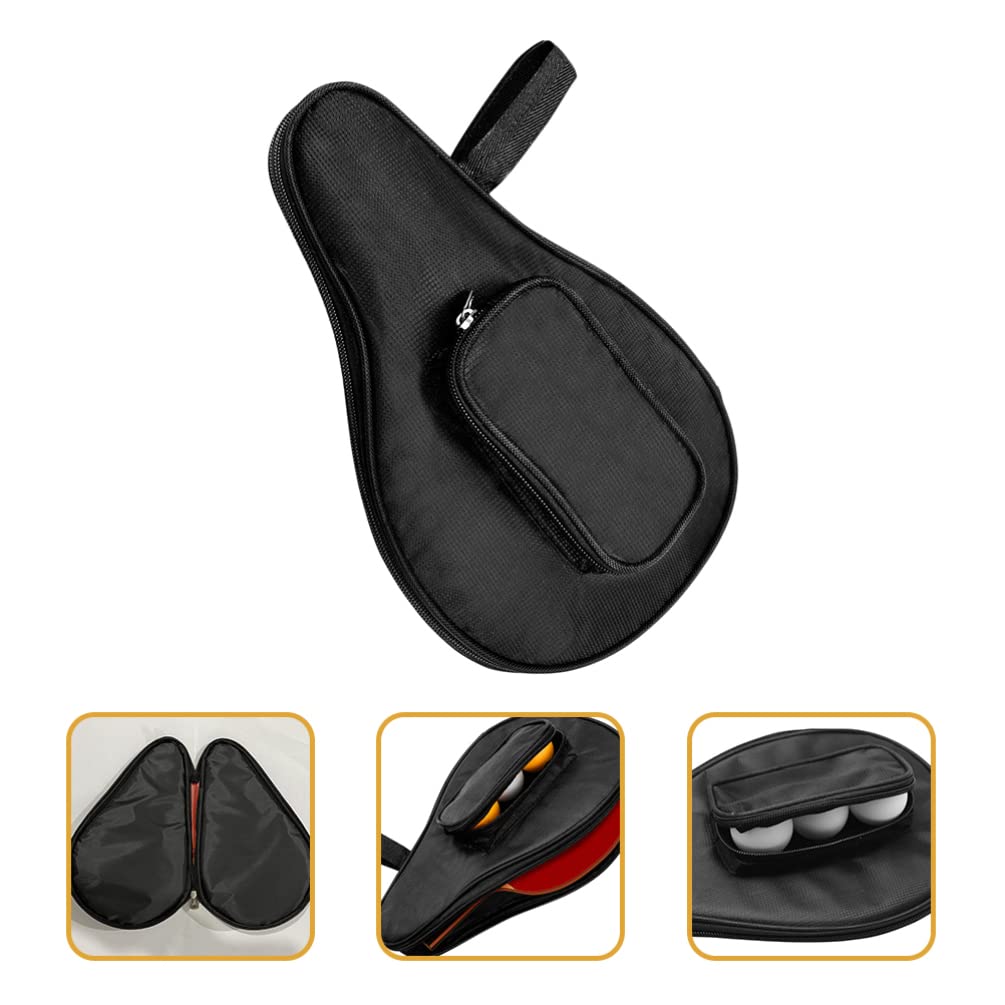 BESPORTBLE Borsa Porta Racchetta da Ping Pong Nera per Viaggio | Oxford Cloth, Mini Design Leggero, Protegge la Racchetta, Organizzazione Pratica per Spostamenti