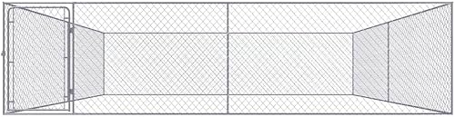 Vista 7 de Valla de acero galvanizado para perros al aire libre con techo, jaula para perros grande, corral para perros al aire libre, valla para patio trasero