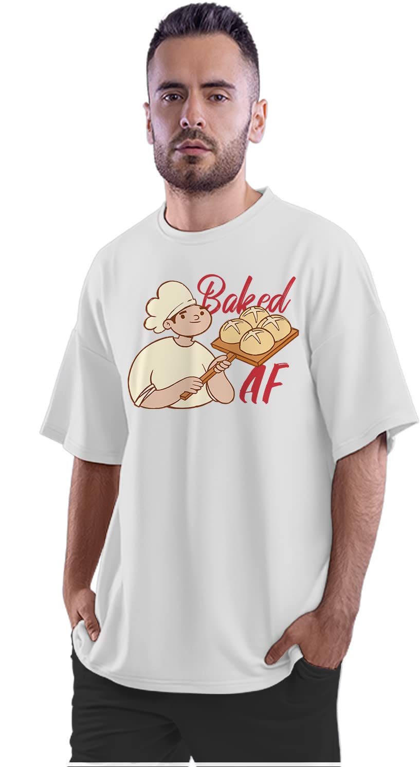 Heybroh Oversized T-Shirt Baked AF - Baker Men's Women's Unisex 100% Cotton