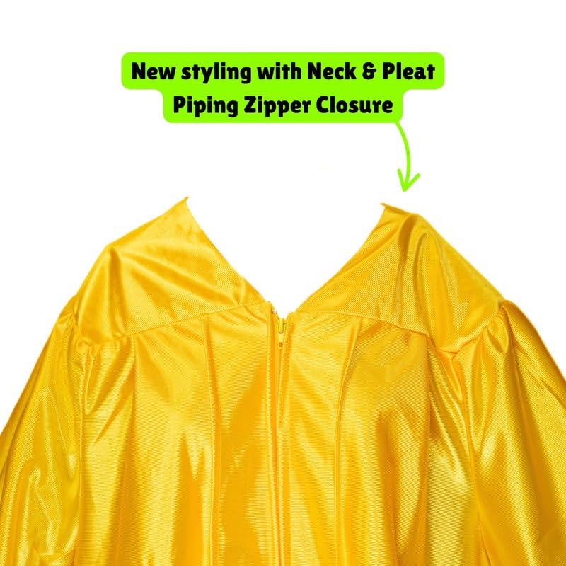Image of Gradzilla Graduation Cap and Gown Set - Shiny Finish for High School and College, Durable Robes for Commencement Ceremonies