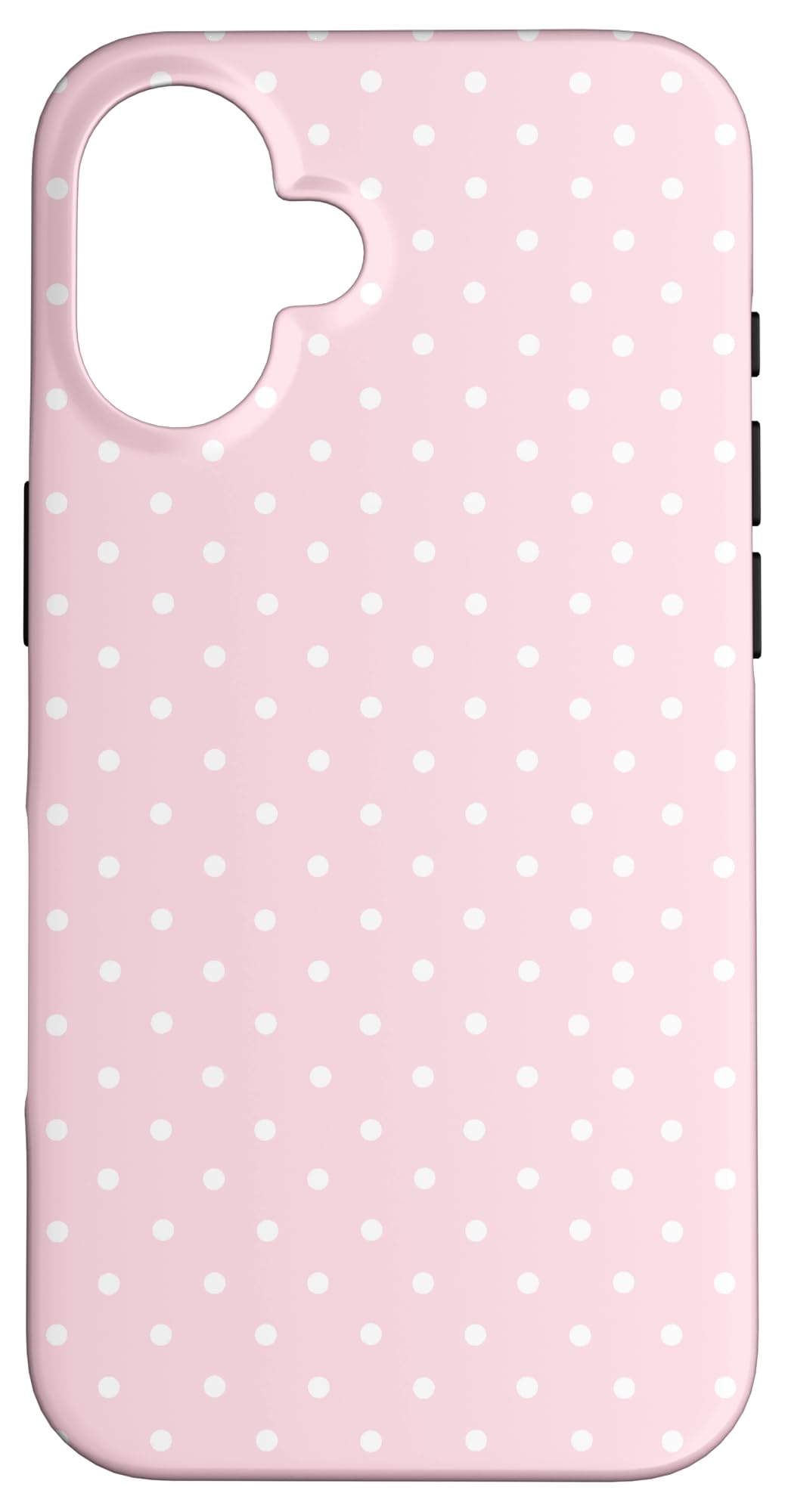 Cute Soft Light Pink and White Polka Dot Pattern Minimalist Case for iPhone 16