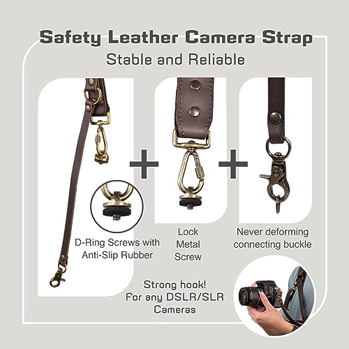 4J LEDR Leather Camera Harness for 1 Camera,Single Camera Strap for Photographers,Camera Shoulder Strap Quick Release DSLR,ADJUSTABLE CAMERA STRAP Leather Single Camera Harness,Brown - Image 3