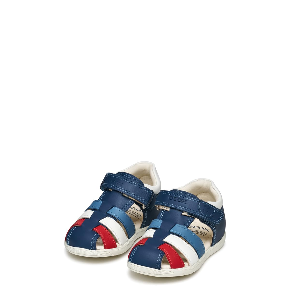 Geox B Sandal MACCHIA Boy, Sandały dziecięce-dziecięce, Avio/White, 22 EU, Kolor biały, 22 EU