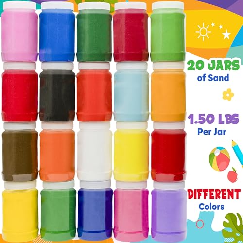 Toyssio TYS-30LBSSND Sand Art Sand [ 20 Colors: 30 Lbs ] Craft Sand thumb #1