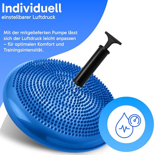 Retoo Ballsitzkissen mit Pumpe, 34cm Durchmesser, Balancekissen, Orthopädisches Sitzballkissen, Luftkissen, Pad, Sitzkissen, Bürostuhl, Balance Kissen für Core, Yoga