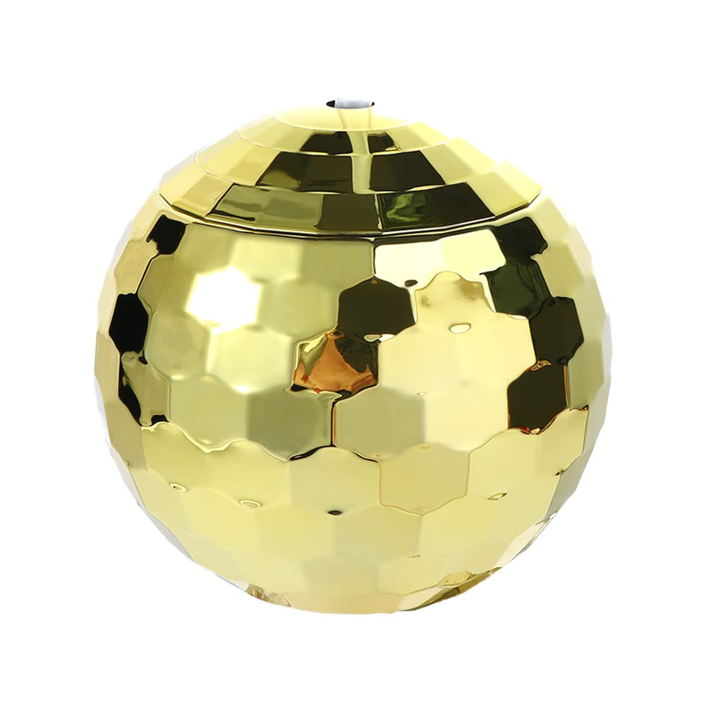 Disco Ball Cup,Reusable Plastic Cups Tumbler with Lids and Straws,Cocktail Cups Tea Bottle for Disco Party Decorations(Gold)