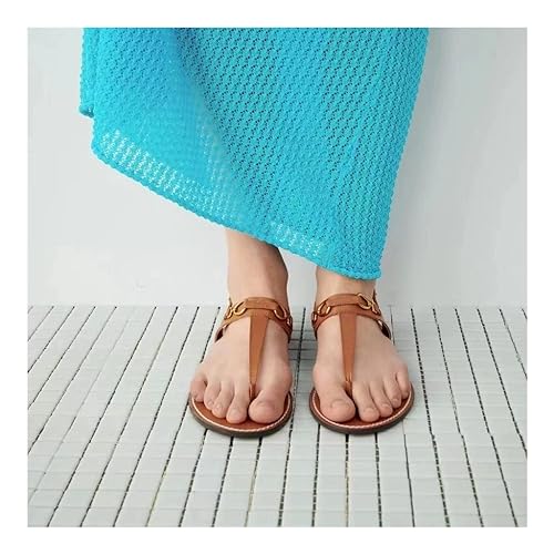 Summer Flip Flop Clip Sandals with Buckle Flat Bottoms, Versatile and Comfortable Beach Sandals for Women(Black,8)3