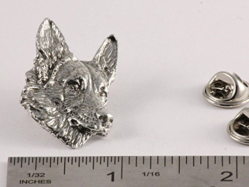German Shepherd Dog Pin, Pewter, D084, 1 1/4 Inches, Handmade in The USA, German Shepherd Dog Gift, Realistic Dog, Metal, Lapel Pin, Hat Pins, Brooch, Gift, Over 90 Dog Breeds Available2