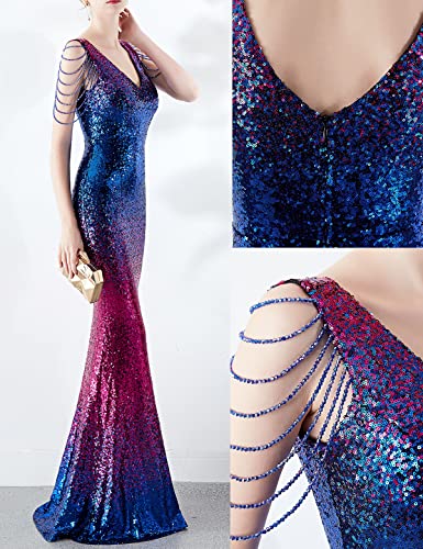 Image of Women 1920s Plus Size Formal Dress Tassels Sleeve Sequins Gatsby Maxi Evening Gown