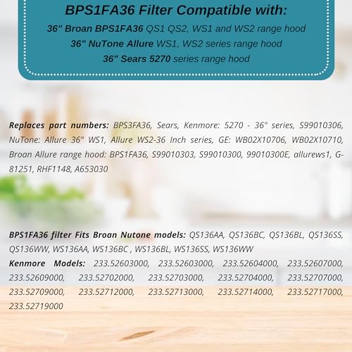 Omaeon BPS1FA36 Range Hood Filter 11-3/4 Inch X 17-1/4 Inch X 3/8 Inch Replacement thumb #3