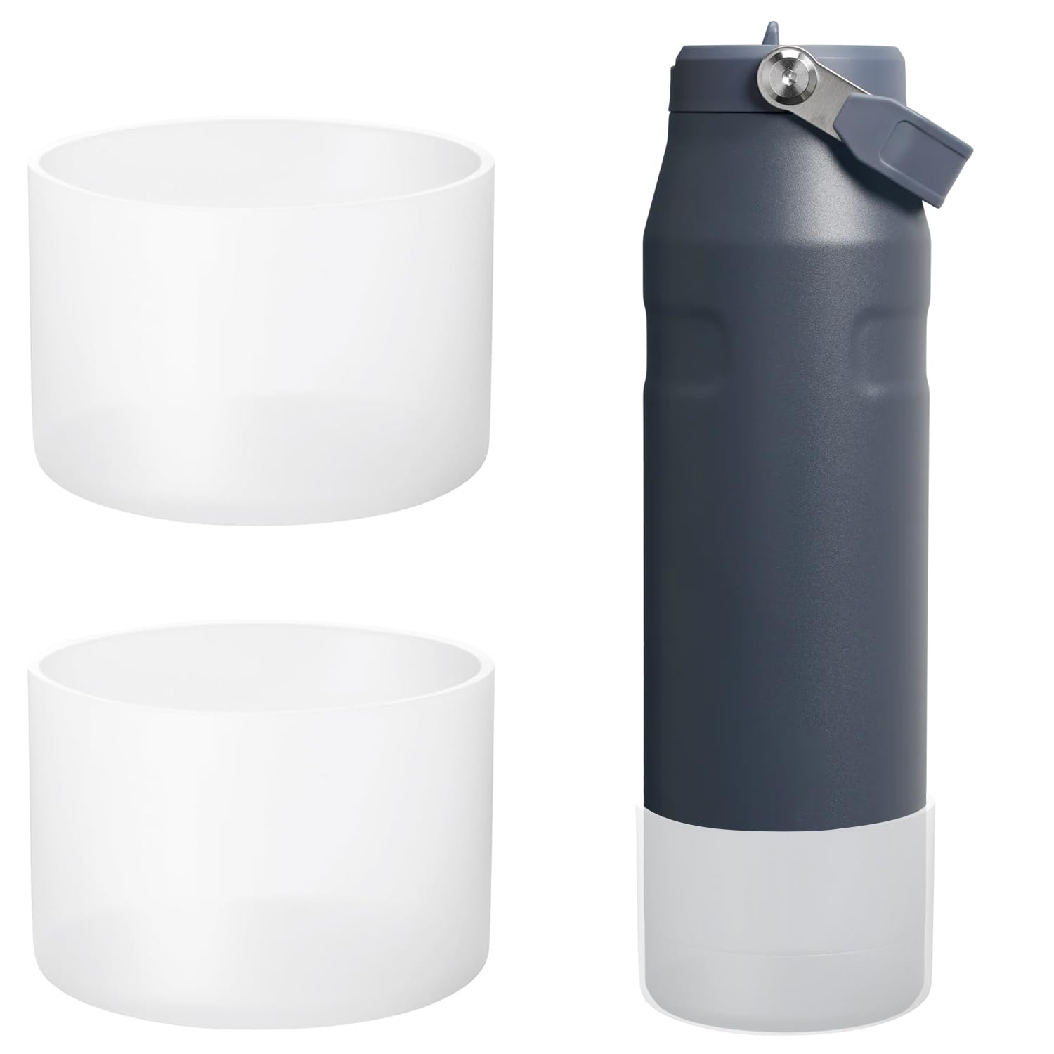 Dreamfocus 2pcs Silicone Boot for Stanley IceFlow 2.0 Aerolight Water Bottles 36 oz,Anti-Slip Protective Sleeve,Clear