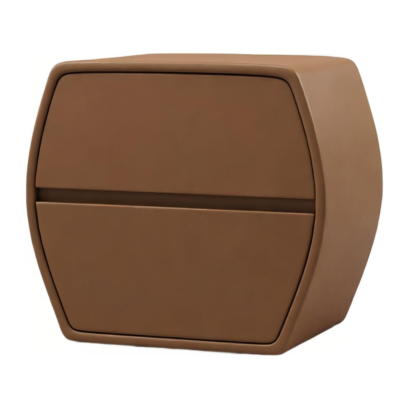 guiling-1986 Bedside Table Nightstand Curved Silhouette Two Drawers Hidden Slant Handles for Bedroom Nightstand(Orange,Large)