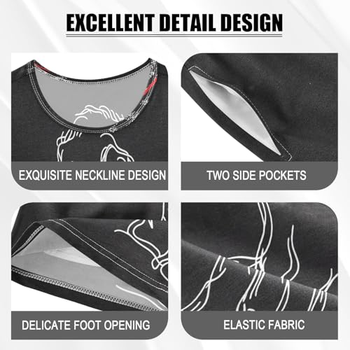 ALAZA Hipster Dog Black Love Heart Pajamas Set Short Sleeve Cotton Sleepwear Summer Pjs 2 Piece 5-14Y4