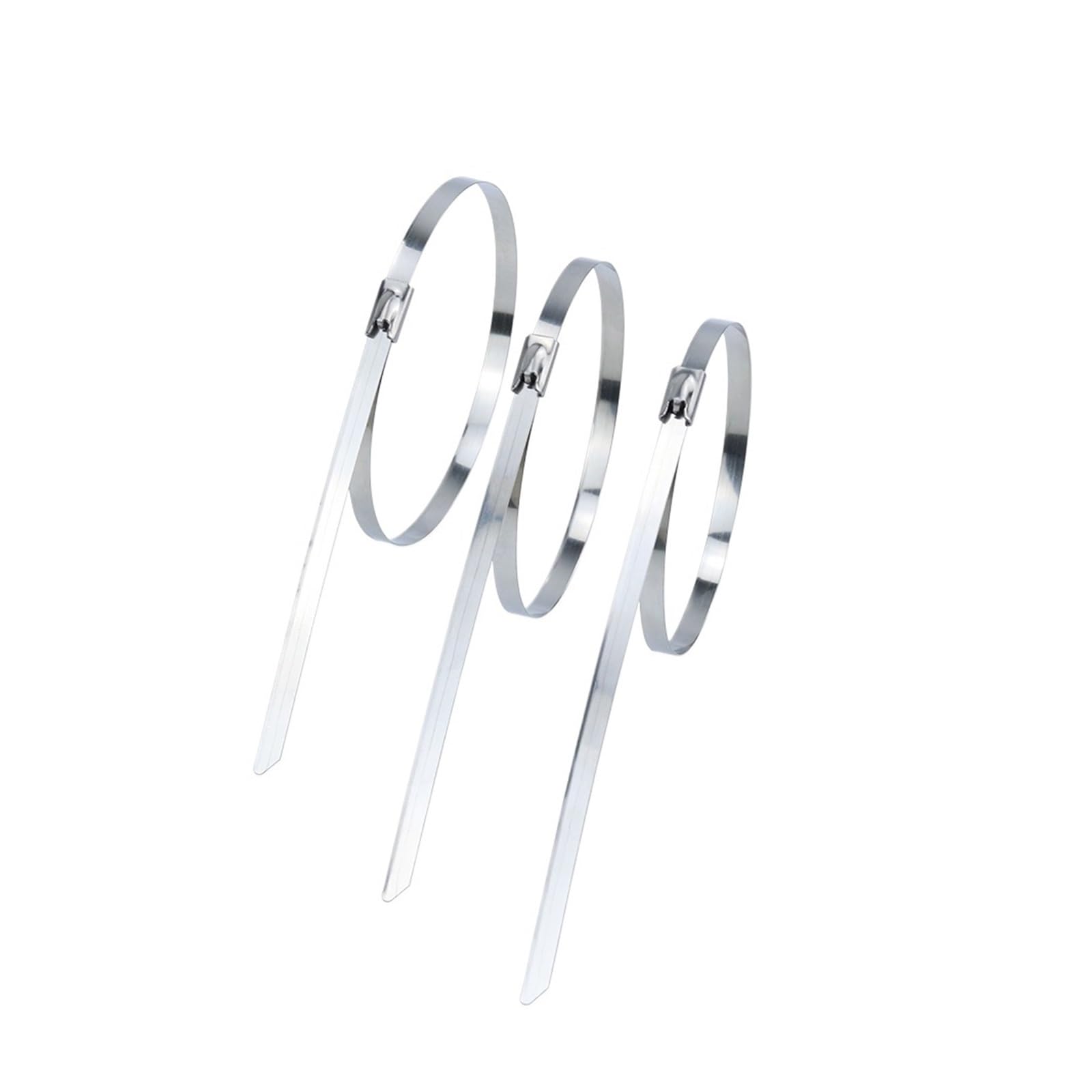 Fascette per cavi 100 pezzi fascette stringicavo in acciaio inossidabile 304 larghezza 7,9 mm fascette stringicavo in metallo multiuso autobloccanti pesanti 100/200/300/500/550 mm(7.9mm x 350mm)