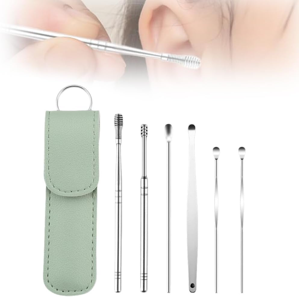 Ear Cleaner, Ear Cleaning Tool Set, Ear Cleaning Kit, Portable Spiral Earwax Cleaner Tool Set