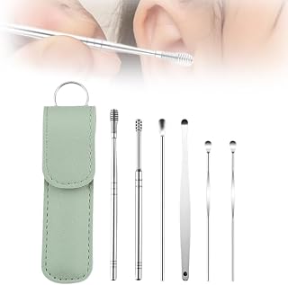 Ear Cleaner, Ear Cleaning Tool Set, Ear Cleaning Kit, Portable Spiral Earwax Cleaner Tool Set (Green)