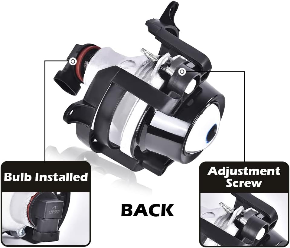 PIT66 Front Bumper Fog Light Lamps & Cover Trim Compatible with Buick LaCrosse 2010-2013 RW1345