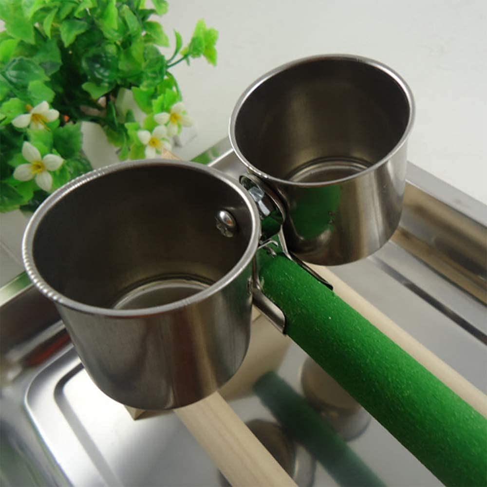 Mangeoire à Oiseaux En Acier Inoxydable Pour Perroquets M