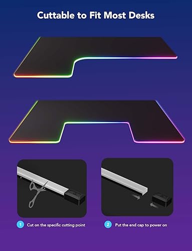 Miniatura 4 de Govee RGBIC - Tira de luces de neón para escritorios, luces LED de escritorio para juegos de 16.4 pies, tira de luces LED de neón que se sincronizan