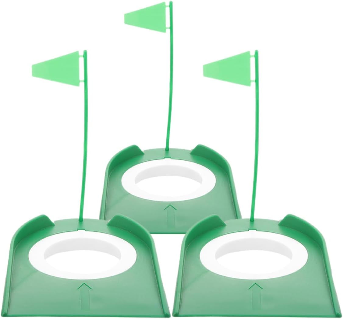 3pcs Golf Putting Cup Durable Training Aid for Use Smooth Rolling Design for Golf Enthusiasts Green Color for Enhanced Visibility