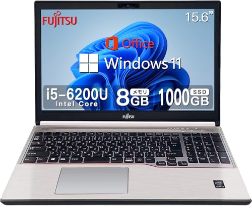【整備済み品】 Webカメラ搭載モデル 富士通 Fujitsu ノートパソコン E756/15.6型/Windows 11/Office 2019/第6世代i5-6300U/無線WIFI/DVDドライブ/DP対応/テンキー/初期設定済 (整備済み品) (3