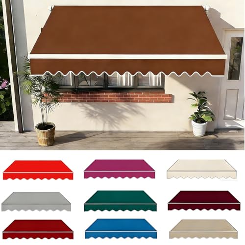 Toile De Remplacement Pour Store Banne, Remplacement De Toile ImperméAble Pour Auvent RéTractable，4x3m Tissu Polyester 280g, Imperméable Avec Lambrequin,...