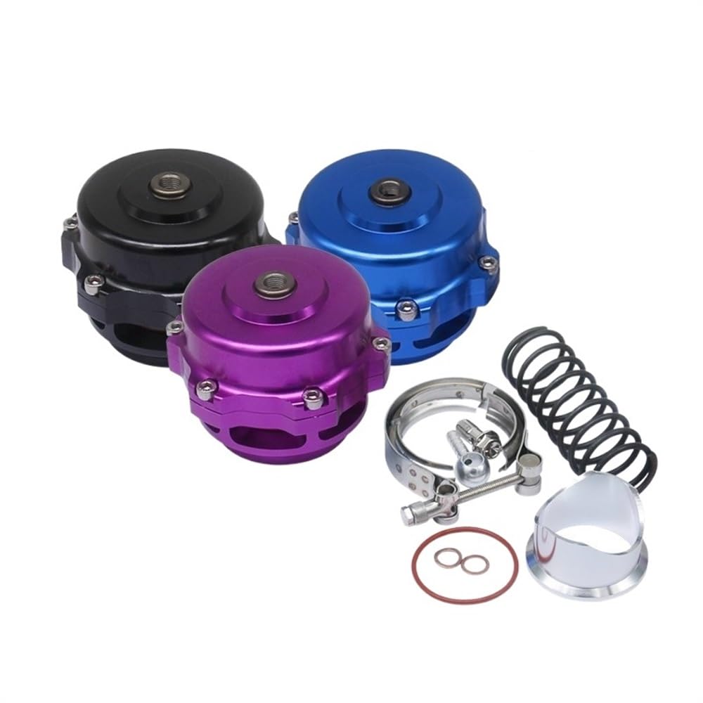 VáLvulas De Escape 1 Uds tubo de turbocompresor aluminio Universal 50mm válvula soplado CNC BOV con brida(Noir)