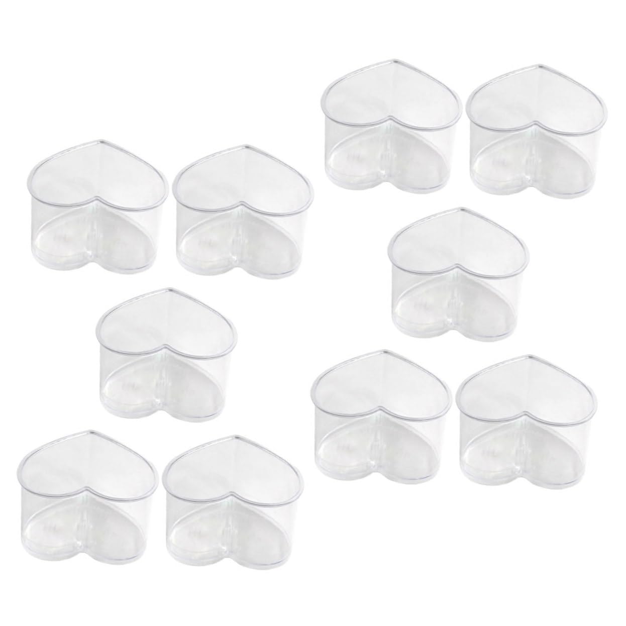 Healeved 10pcs Heart Shaped Air Cup Transparent Dessert Cup Compact Dessert Cup Clear Dessert Cups Portable Dessert Cup Heart Shaped Bowls Party Mousse Cup Fruit Cups Pudding Cup Plastic
