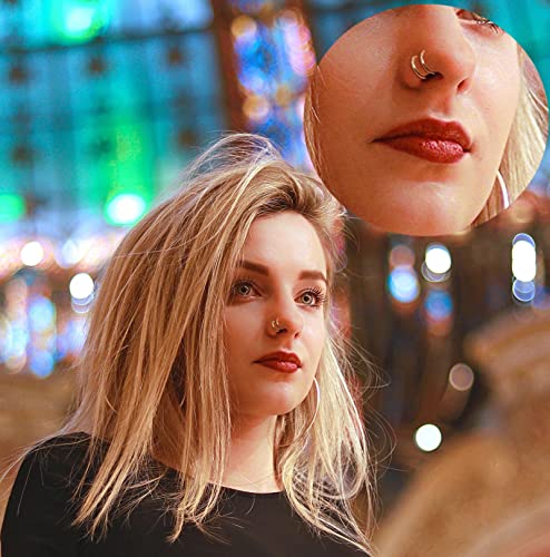18G & 20G Double Nose Ring for Single Piercing - Stainless Steel Left & Right Spiral Hoops3
