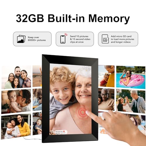 Frameo Digital Picture Frame VESWWE 10.1 IN Digital Photo Frame WiFi 1280x800 IPS Touch Screen 32GB Storage Auto-Rotation Instantly Share Photos and Videos Via the Frameo App - Image 6