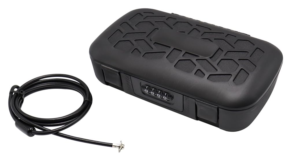 Techly 369502 Cassaforte Portatile Cassetta di Sicurezza a Combinazione Nero