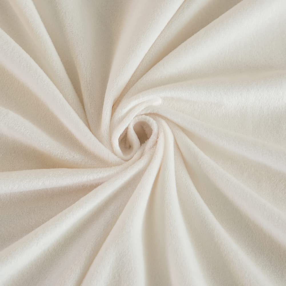Michorinee Winter Plüsch Bettwäsche Set 220x240 cm Creme Weiß 3teilig