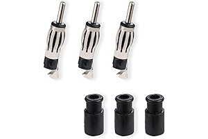 3PCS DIN Plug Crimp Connector, Straight Adapter for Car Radio Antenna Connection