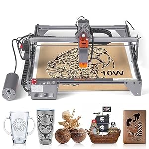 VEVOR Lasergraveermachine, 10 W, graveerapparaat, 40 x 40 cm, werkbereik lasergraveermachine, 455 ± 5 nm, blauw lichtlaser, 10.000 mm/min, USB-aansluiting, compatibel met LightBurn & LaserGRBL