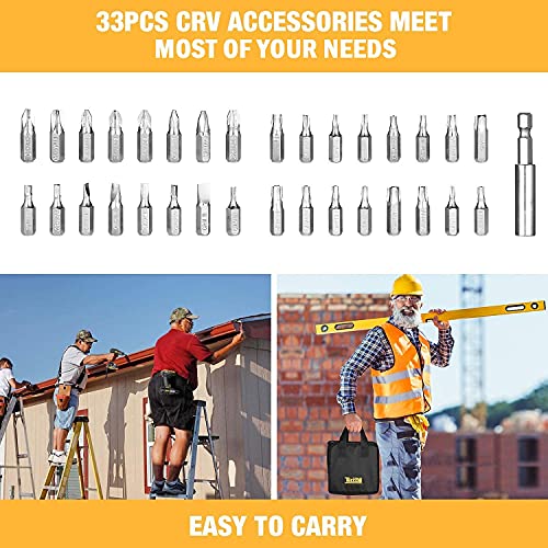 TECCPO Cordless Drill, 20V Drill Driver 2000mAh Battery, 530 In-lbs Torque, 24+1 Torque Setting, Fast Charger 2.0A, 0-1700RPM Variable Speed, 33pcs Accessories, 1/2" Metal Keyless Chuck