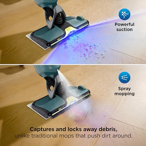 Image of Shark VACMOP Reveal NEW Cordless Hard Floor Cleaner, Vacuum & Spray Mop, Powerful Suction, Lightweight, Illumination Light, Includes 4 Disposable Pads, 12oz Pet Multi-Surface Cleaning Solution, VM401