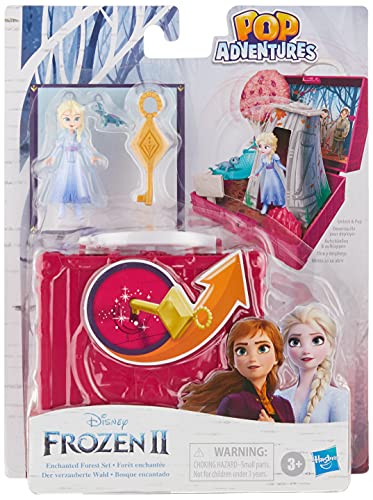 Disney Frozen Pop Adventures Enchanted Forest Set Pop-Up Playset with Handle, Including Elsa Doll, Toy Inspired 2 Movie