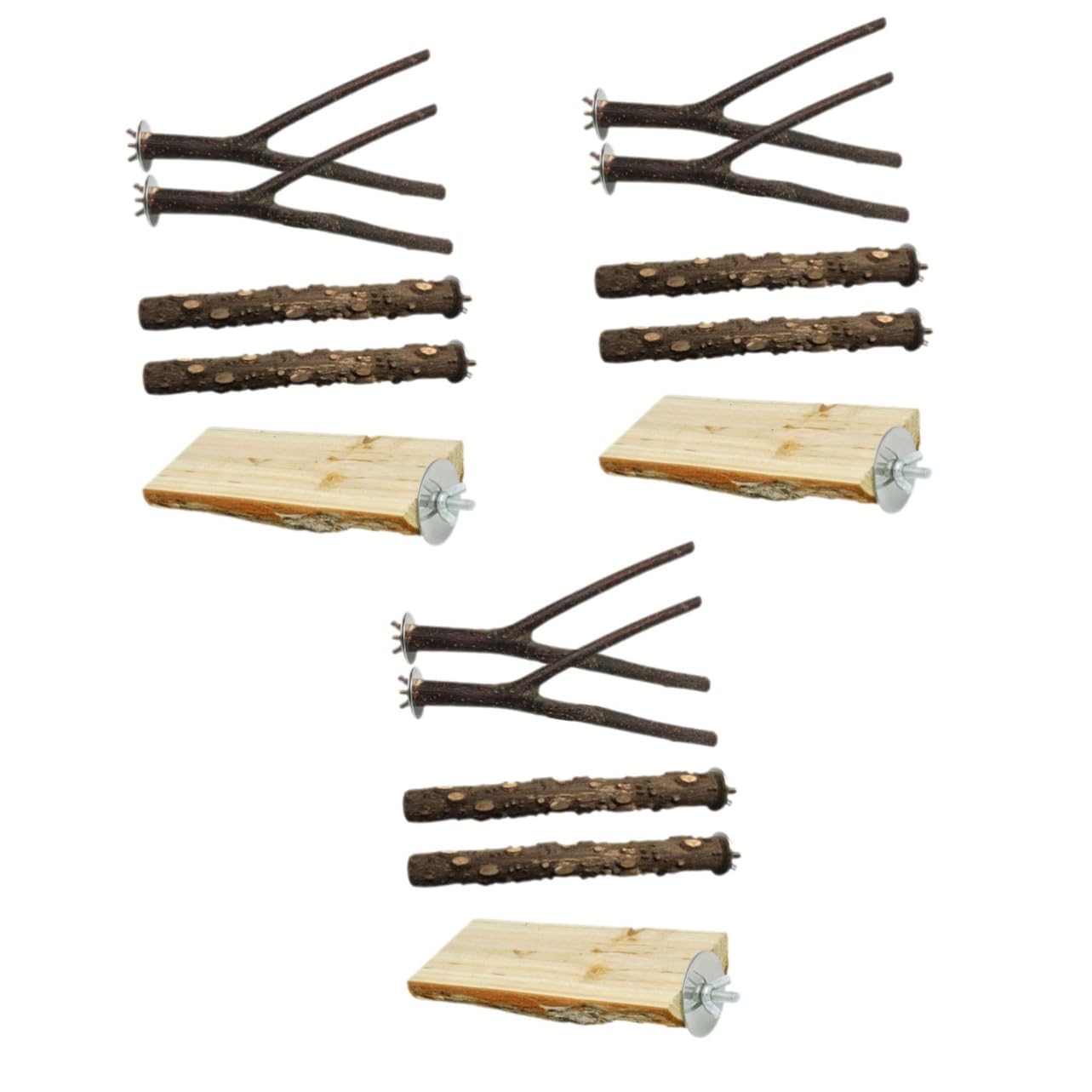YARNOW 15 Piezas Palo De Pie De Loro Palos De Madera para Pájaros Perchas para Jaulas De Pájaros Suministros para Jaulas De Periquitos Perico Madera De Pimiento Rejilla para Pájaros