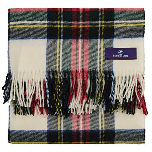 Prince Of Scots Highland Tartan Tweed 100% Merino Wool Throw (Dress Stewart) #TOP2