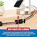 VELCRO Brand Cord Organizer for Desk Cable Management, Nightstand Organization, Unique Dual Function Cable Sleeve Cord Keepers Combo, Holds Wires for Easy Access, Route to Hide, Small 2pk Black