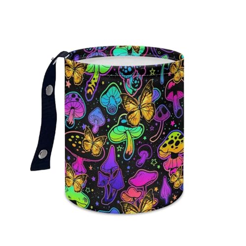 Image of Funny Colorful MushroomTrash Bag, Car Trash Can - Cute, Portable, Collapsible for Back Seat, Floor, or Hanging Headrest Waste Basket - Car Garbage Accessory