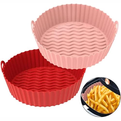 LIBPOOK Air Fryer Silicone Pan,air Fryer Liners Cake Baking Pan,Air