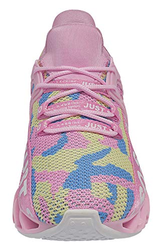 Wonesion Women's Athletic Walking Shoes Casual Mesh-Comfortable Work Sneakers, Camouflage Pink, 9 Us #TOP3