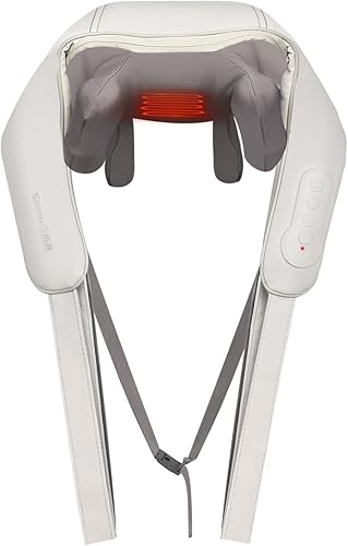 Masajeador de cuello con calor - Masajeadores personales para cuello y espalda, herramientas de masaje de amasamiento eléctrico para aliviar el