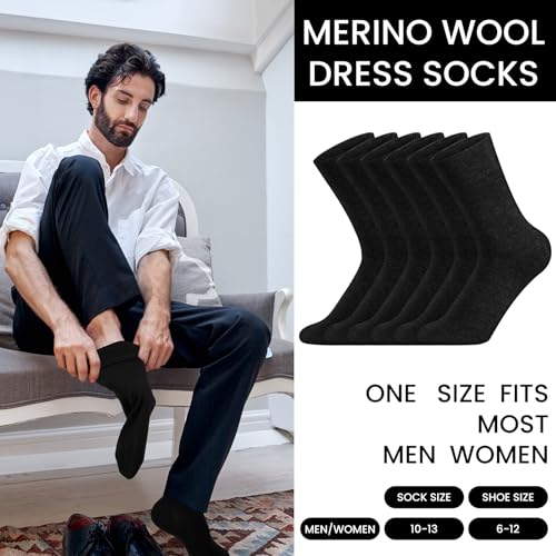 12 Pairs Mens Thin Merino Wool Socks Lightweight Cozy Breathable Merino Wool Crew Dress Socks for Hiking Casual2