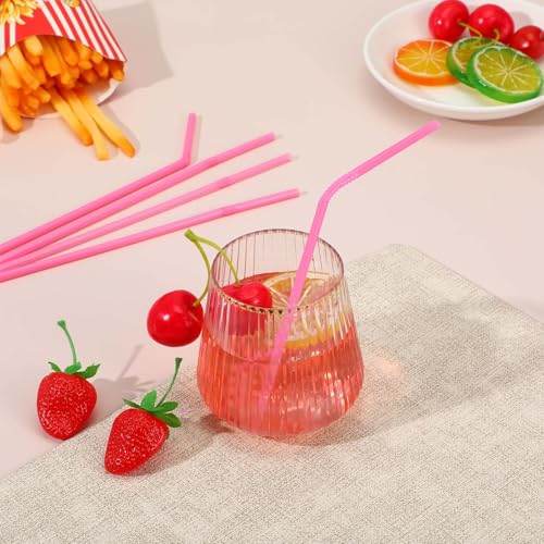 Pitillos desechables flexibles rosas 200 unidades miniatura 4